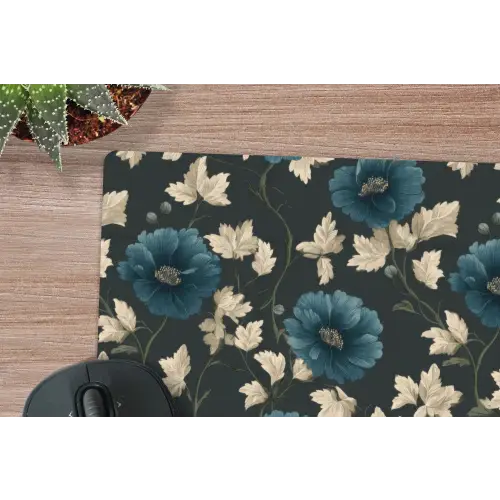 Botanisch - Bloemen - Blauw muismat rubber klein 262 -closeup