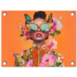 Vlinders - Vrouw - Zonnebril - Kleurrijk tuinposter los doek klein -3d
