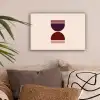 Zandloper - Symmetrisch - Rood - Paars canvas 2cm klein -sfeer1