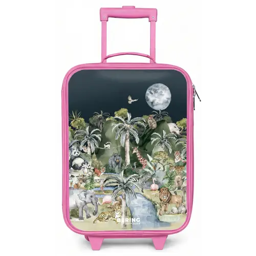 Jungle in de maneschijn Kinderkoffer - Roze klein -zz3dotto