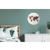 Wereldkaart - Koffie - Marmer Wandcirkel aluminium klein -slaapkamer