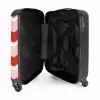 Golvende strepen in rood en roze NBS - Handbagage koffer - Kinderen Unisex middel -binnenkant