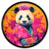 Kimono - Roze - Panda - Bloemenkroon Fotolijst rond zonder passe partout klein -3d
