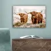 Schotse hooglander - Koe - Natuur - Winter canvas 2cm klein -sfeer4