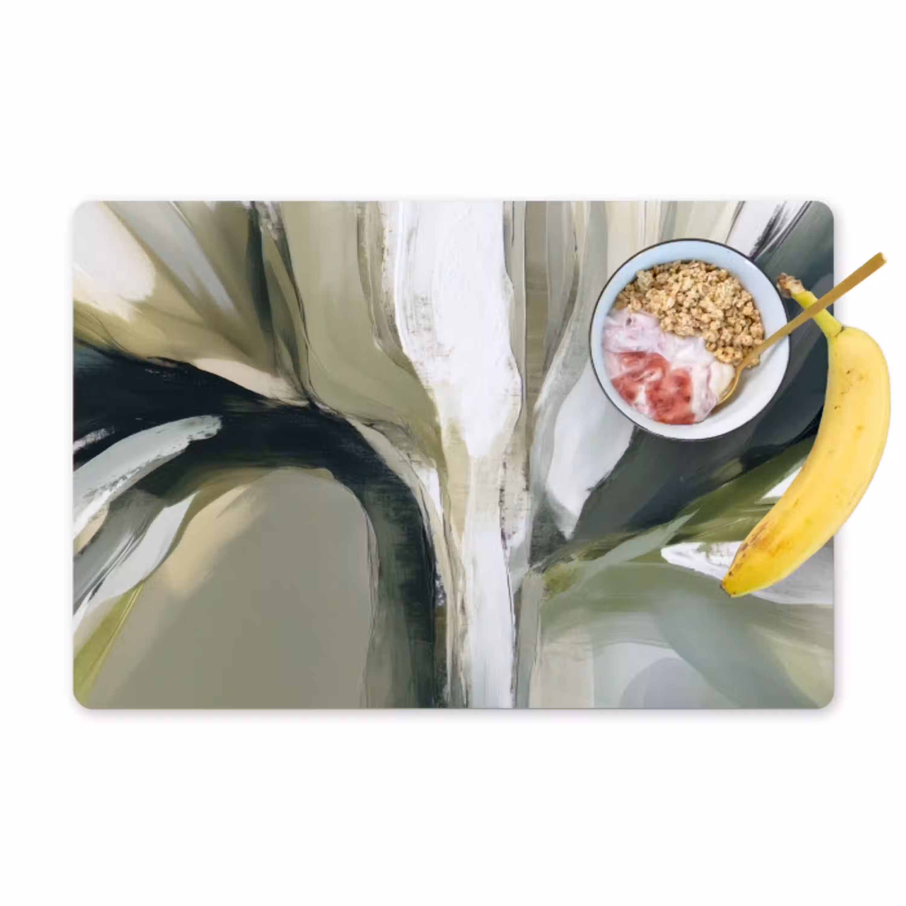 Natuur - Abstract - Groen - Penseelstreken Placemat vinyl groot -zzzproduct_Kitchenyeah-website