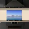 Skyline - Blauw - Zee - Gebouwen - Stad keuken achterwand spatscherm klein -sfeer1
