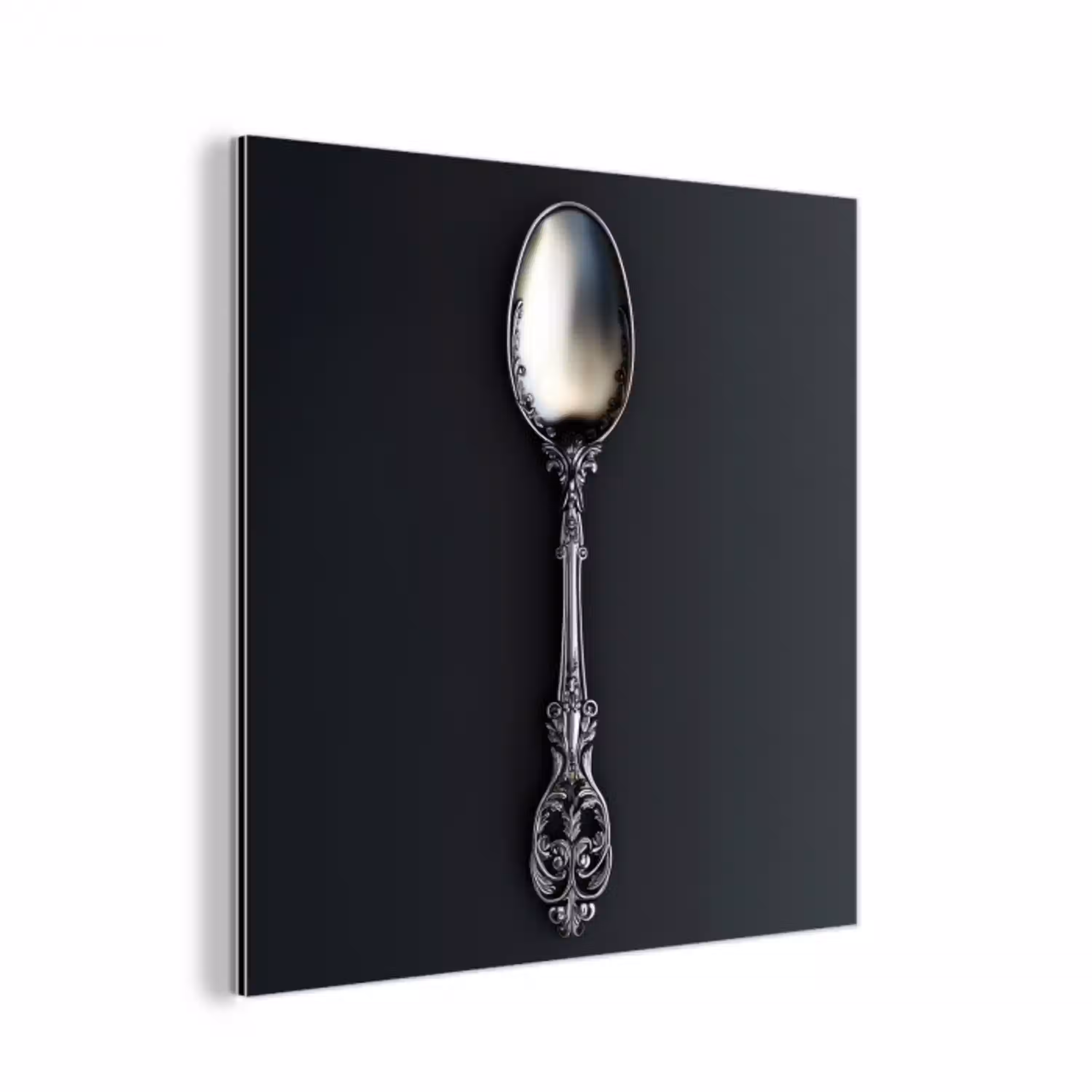 Lepel - Zilver - Metaal aluminium wit klein -3d