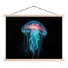 Kwal - Tentakels - Blauw - Licht textielposter latten blank klein -3d