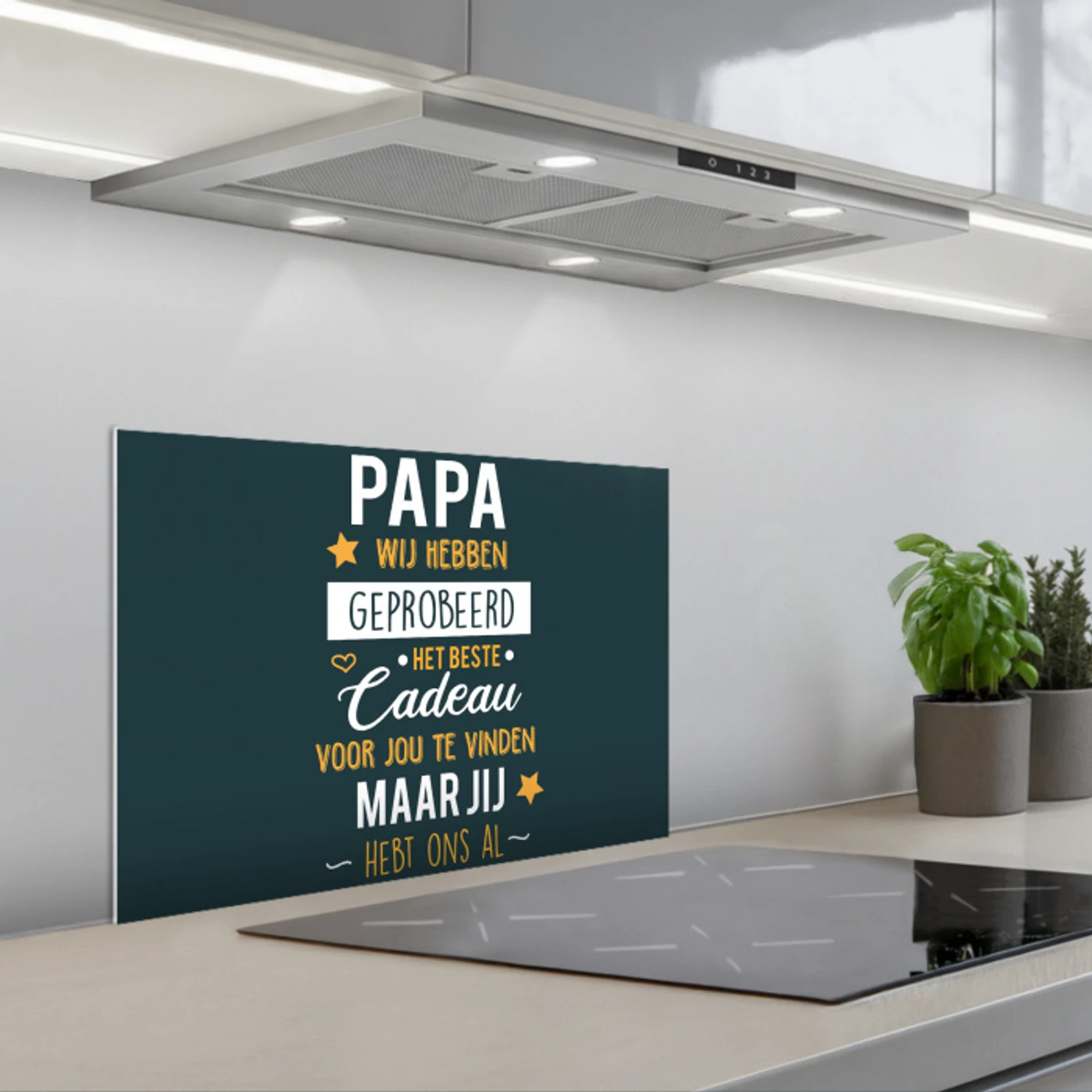 Quotes - Papa - Spreuken - Papa jij hebt ons al keuken achterwand spatscherm klein -3d_schuin