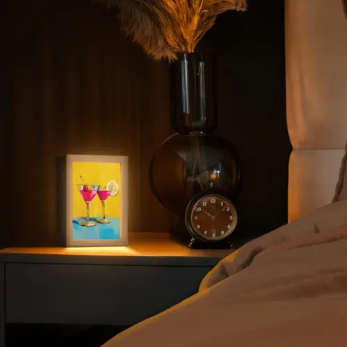 Glazen - Cocktail - Citroen - Kers Light Box met kabel (Tafellamp) klein -sfeer1