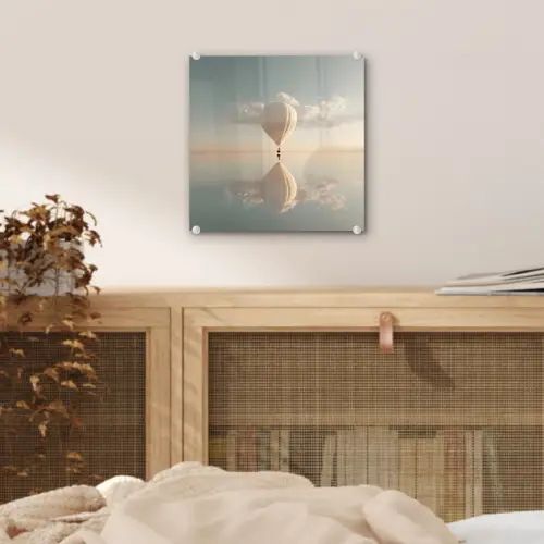 Luchtballon - Wolken - Water - Blauw plexiglas 5mm klein -sfeer4