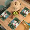 Sneeuwpop - Kerstsneeuw - Groen - Rood Placemat vinyl groot -zzsfeer5_Kitchenyeah-website