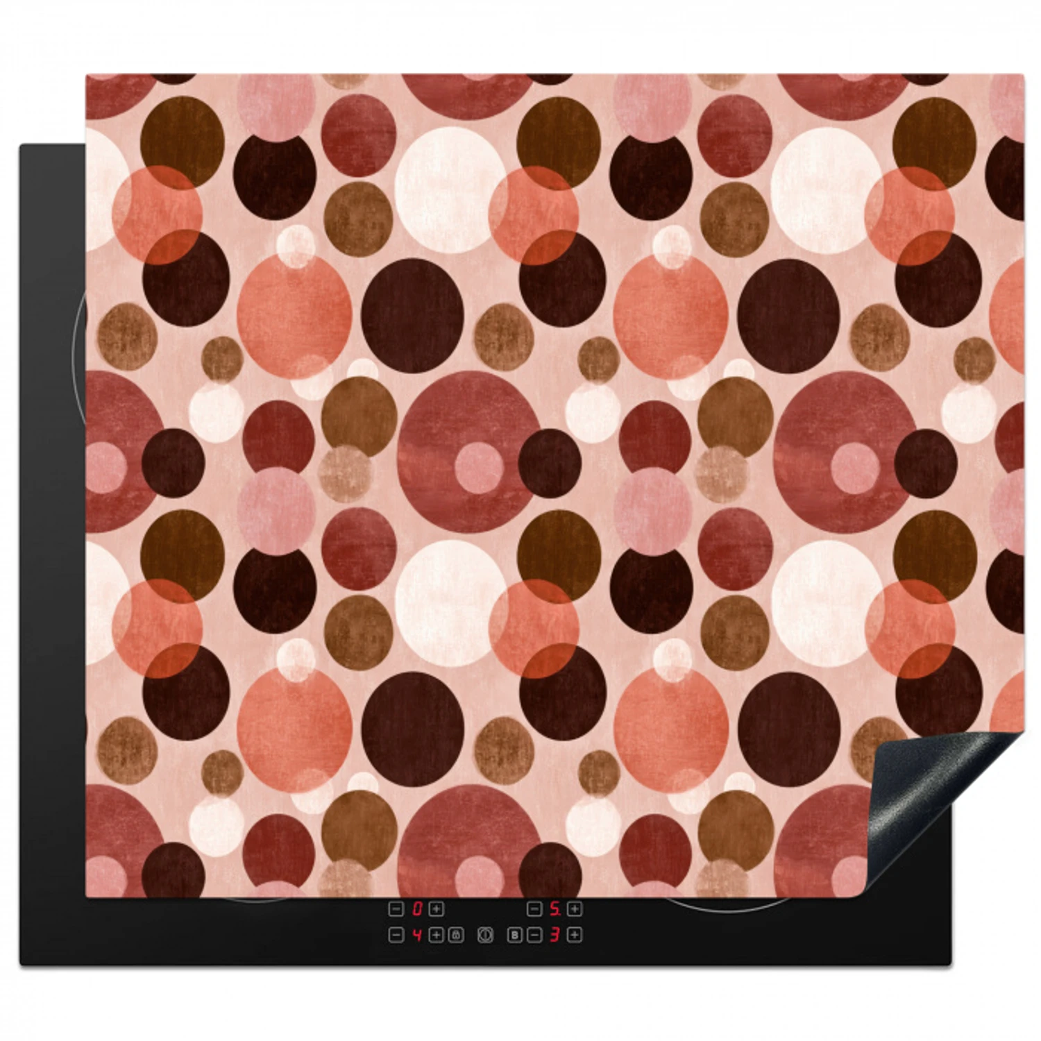 Cirkels - Modern - Kleurrijk Inductie beschermer vinyl 3mm middel 274 -3d