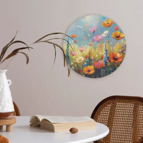Bloemen - Natuur - Botanisch - Kunst Akoestische PET Vilt - Rond klein -sfeer3