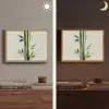Bamboestengels - Sierlijk - Groen Light Box met batterij (Wandlamp) middel -sfeer3