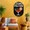 Cocktail - Zwart - Illustratie Wandcirkel Ovaal Glas middel -sfeer4