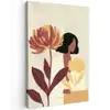 Vrouw - Minimalistisch - Bloem Tuinposter op houten frame 2 cm dik klein -3d