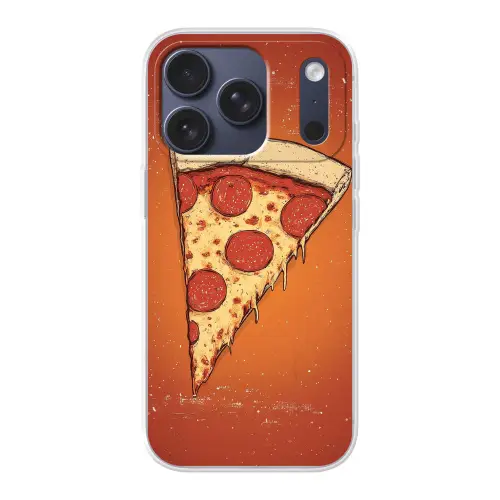 Pizza - Kaas - Rood - Pepperoni Telefoonhoesje iPhone 17 Pro klein -3d
