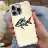 Gestreept - Donkerblauw - Rugvin - Vis Hoesje iPhone 16 Pro Max met koord klein -sfeer3
