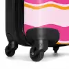 Golvende strepen in roze en oranje NBS - Handbagage koffer - Kinderen Unisex middel -wiel