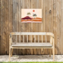 Palmbomen - Abstract - Zon - Heuvels Tuinposter op houten frame 2 cm dik klein -sfeer4