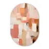 Kunst - Roze - Abstract Wandcirkel Ovaal Forex klein -3d