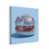 Glitters - Hamburger - Blauw aluminium wit klein -3d