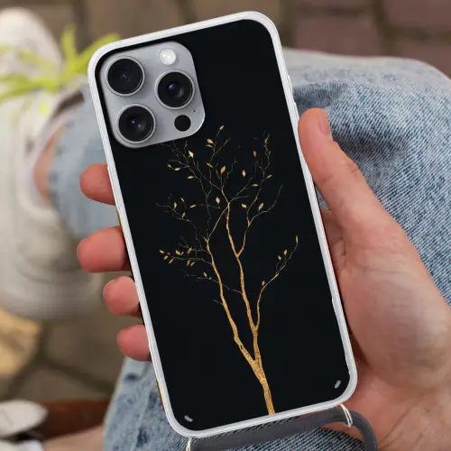 Takken - Blaadjes - Zwart Hoesje iPhone 16 Pro Max met koord klein -sfeer3