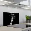 Champagne - Zwart - Spetters - Popping keuken achterwand spatscherm klein -3d_schuin