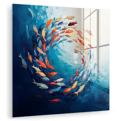 Zee - Vissen - Kleurrijk - Dynamisch plexiglas 5mm klein -zzzproduct_nieuw