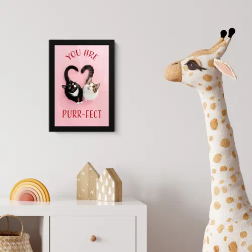 Kat - Hart - Tekst - Valentijn fotolijst zwart zonder passe partout klein -usfeer4_kinderkamer