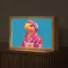 Bloemenkrans - Hagedis - Kimono - Paars Light Box met kabel (Tafellamp) klein -z3d_website