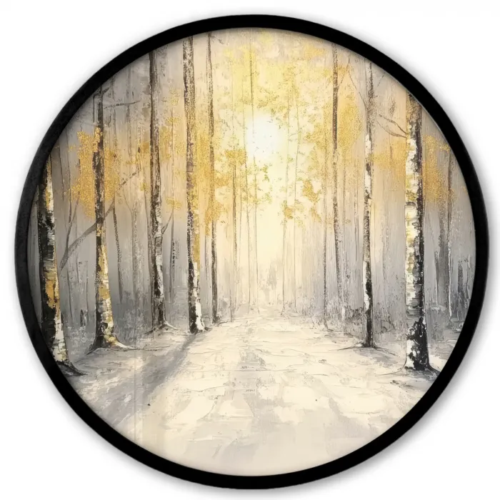 Winter - Abstract - Sneeuw - Natuur - Zon Fotolijst rond zonder passe partout klein -3d