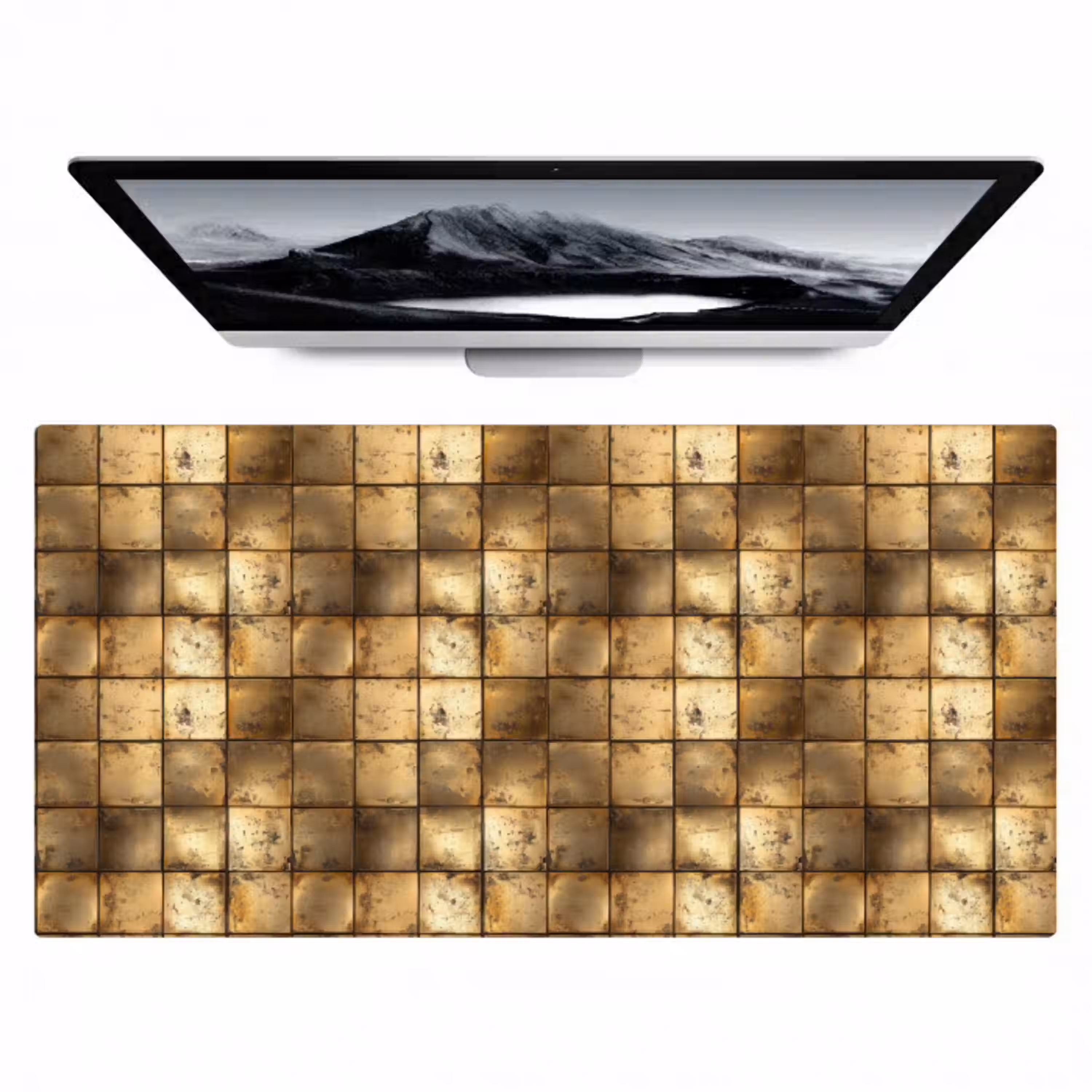 Geometrisch - Tegels - Goud Muismat XXL klein 681 -zzz3d
