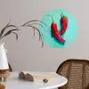 Chilipepers - Geverfd - Rood Wandcirkel behangsticker klein -sfeer3