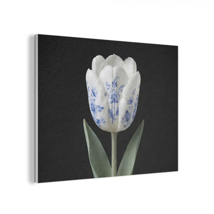 Tulp - Patroon - Blauw PET vilt klein -3d