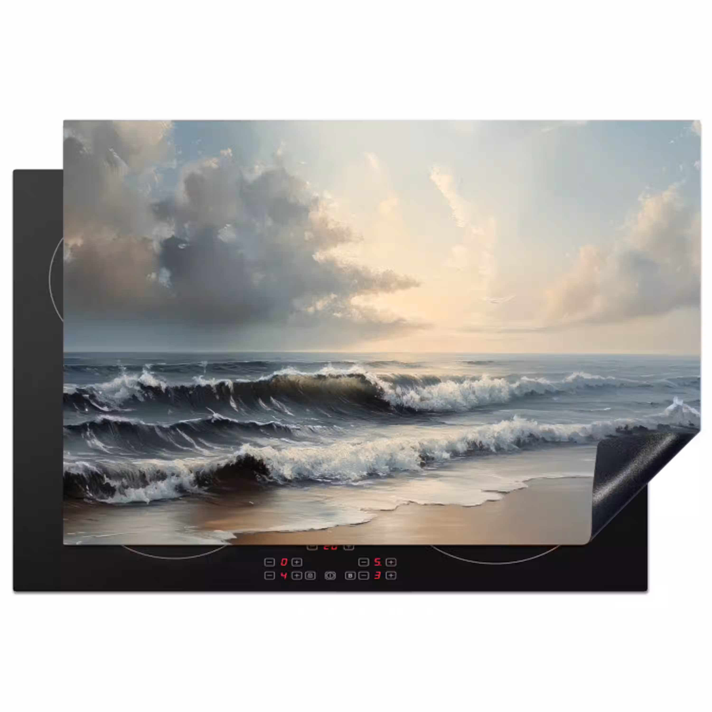 Strand - Zee - Zonsondergang Inductie beschermer vinyl 3mm klein -3d