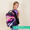 Roze raceauto flitst door neonlicht Rugzak - Zwart middel -sfeer6_FR