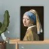 Meisje met de Parel - Schilderij van Johannes Vermeer canvas 2cm klein -sfeer4
