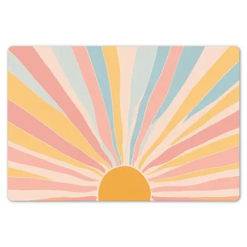 Illustratie - Zon - Pastelkleuren Placemat vinyl groot -zzsfeer1_Kitchenyeah-website
