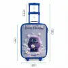 Paars Pluizig Vriendje met Madelief Kinderkoffer - Blauw klein -productfoto_formaten