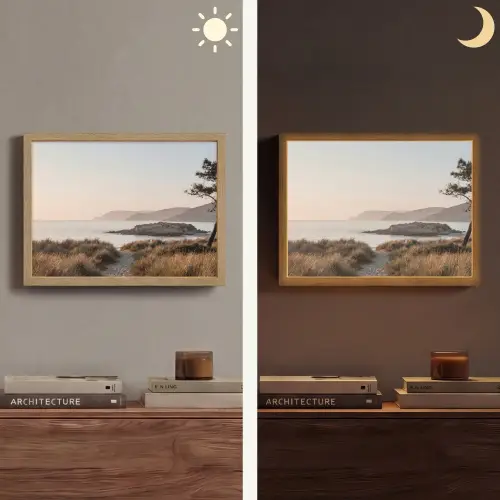 Landschap - Kust - Duinen Light Box met batterij (Wandlamp) middel -sfeer3