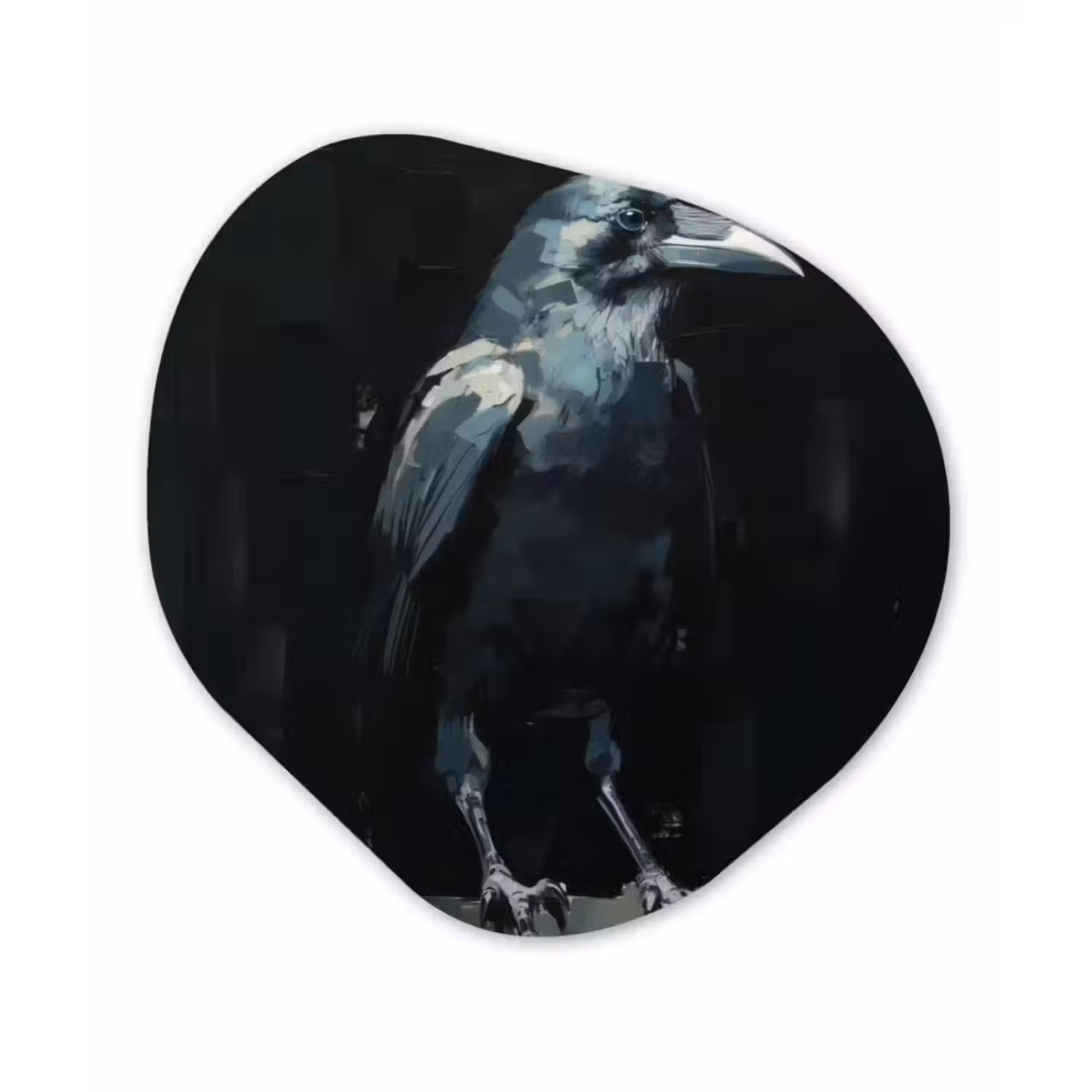 Organisch schilderij – Raaf - Vogels - Zwart