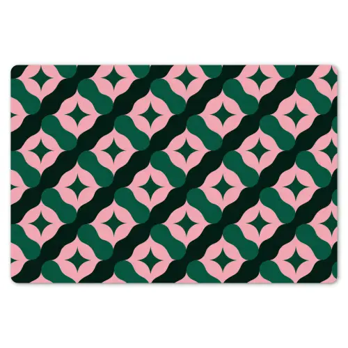 Groen - Roze - Retro - Sterren Placemat vinyl groot 368 -zzsfeer1_Kitchenyeah-website