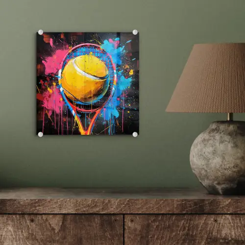 Graffiti - Tennis - Sport - Racket plexiglas 5mm klein -sfeer3
