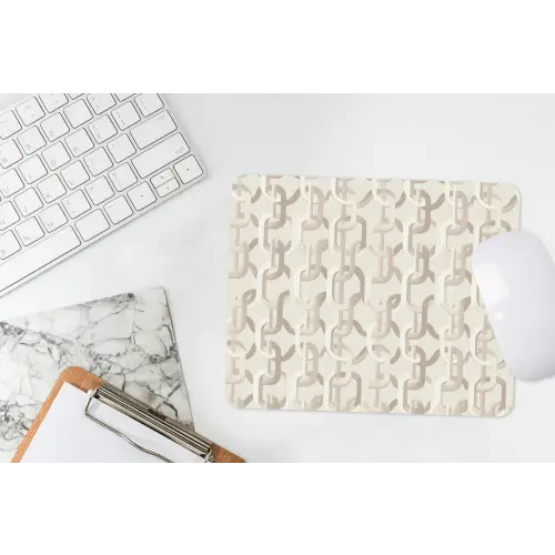 Motief - Abstract - Beige muismat rubber klein 262 -witbureau