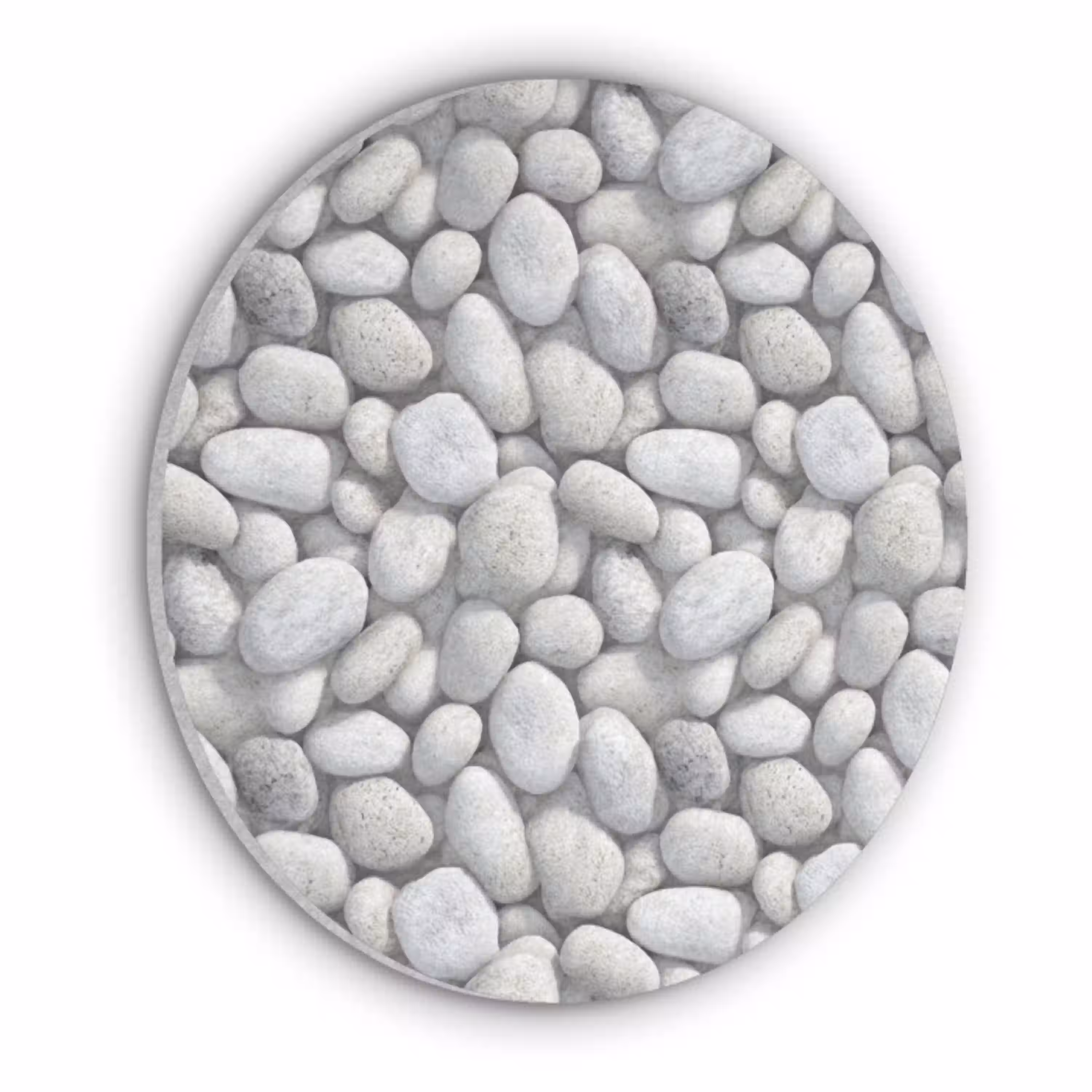 Steentjes - Grijs - Ovaal Akoestische PET Vilt - Rond klein 838 -3d