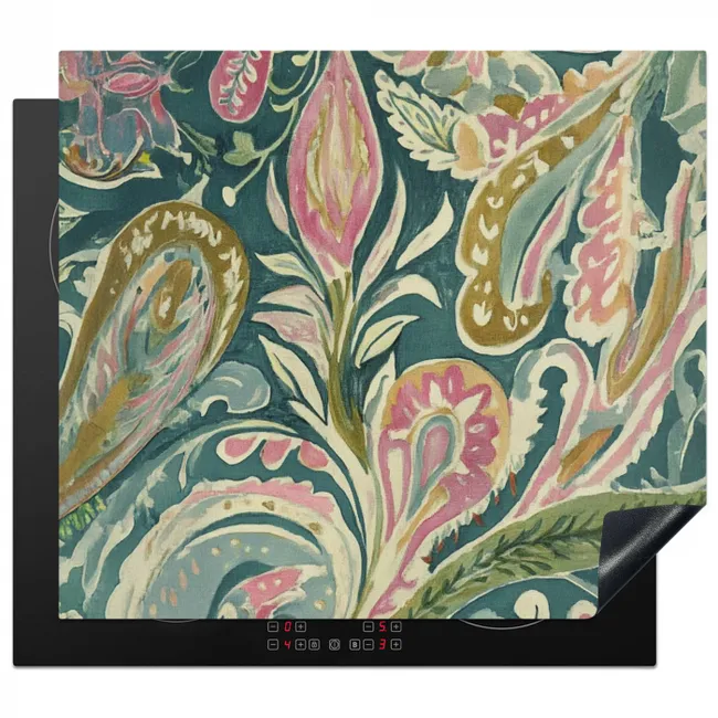 Patroon - Kleurrijk - Sierlijk - Groen Inductie beschermer vinyl 3mm middel -3d