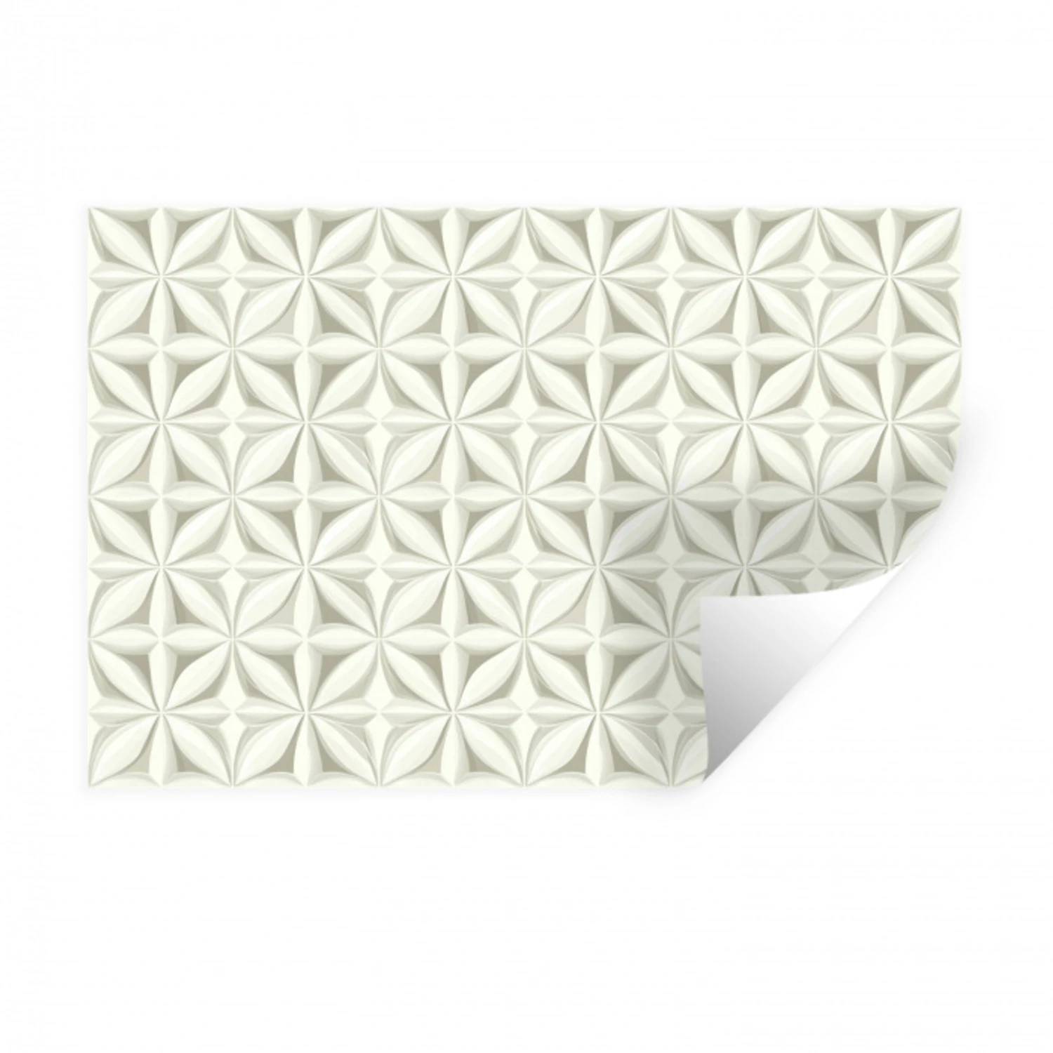Abstract - Structuur - Grijs - Wit Muursticker klein 286 -3d