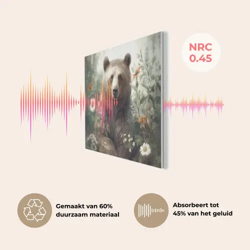 Bruine beer - Wilde dieren - Bloemen - Planten PET vilt klein -USP_NL